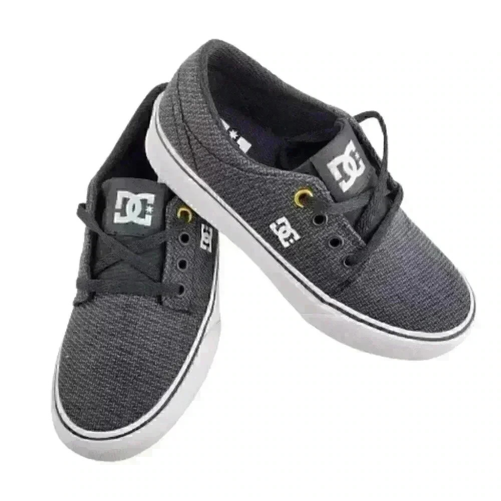 DC Trase TX SE Skate Shoe Youth Size1 Gray/Whit